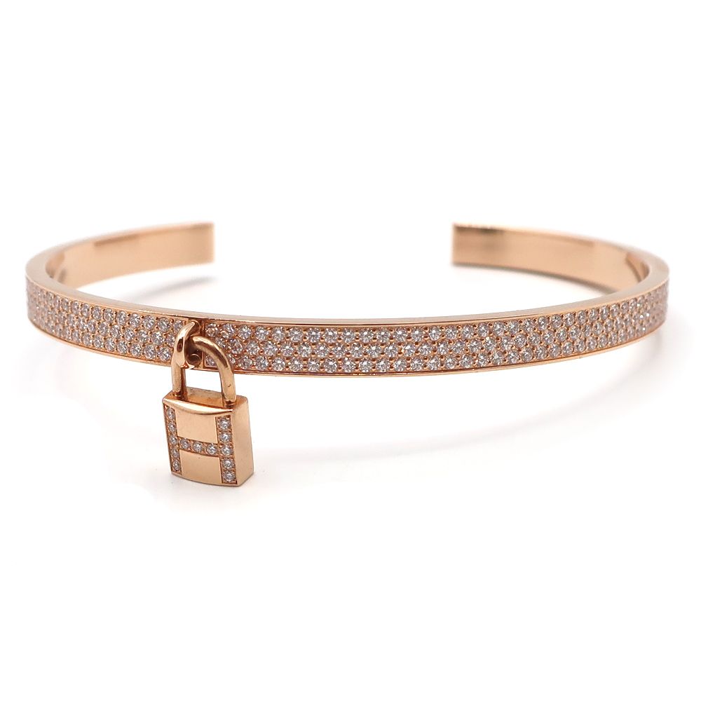 天白】HERMES エルメス バングル ケリークロシェット ダイヤ 750PG K18 