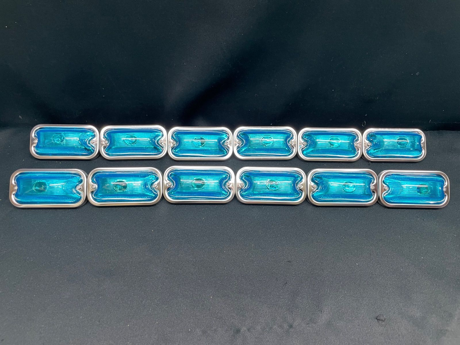 まくら球 S-80DXST-M 12個 スカイブルー 水色 角マーカー 電球 24V5W 板橋用品製作所 樹脂レンズ 前開き レトロ デコトラ かまぼこ 車高灯