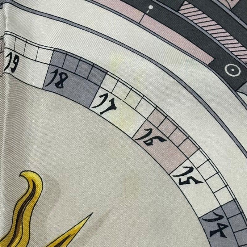 HERMES エルメス スカーフ カレ90 DIES ET HORE 占星術 グレー