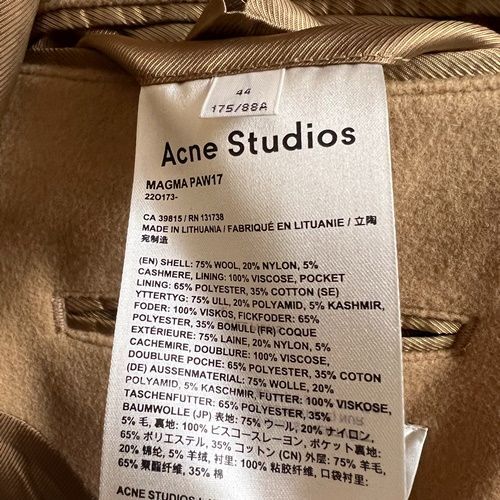 ジャケット・アウター acne studios magma check PAW17 48 Acne Studios アクネ ストゥディオズ MAGMA PAW17 ウールステンカラー