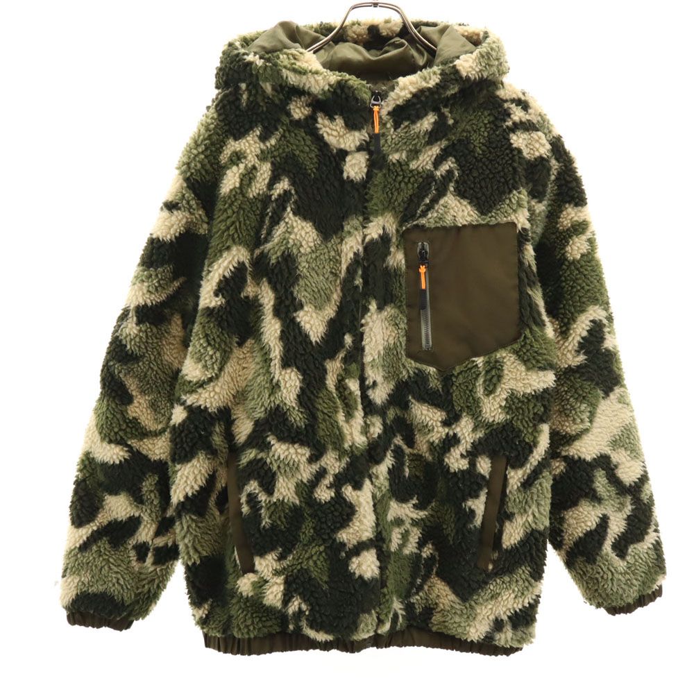 ザラ カモフラ柄 ボアジャケット L-XL カーキ ZARA 迷彩 メンズ
