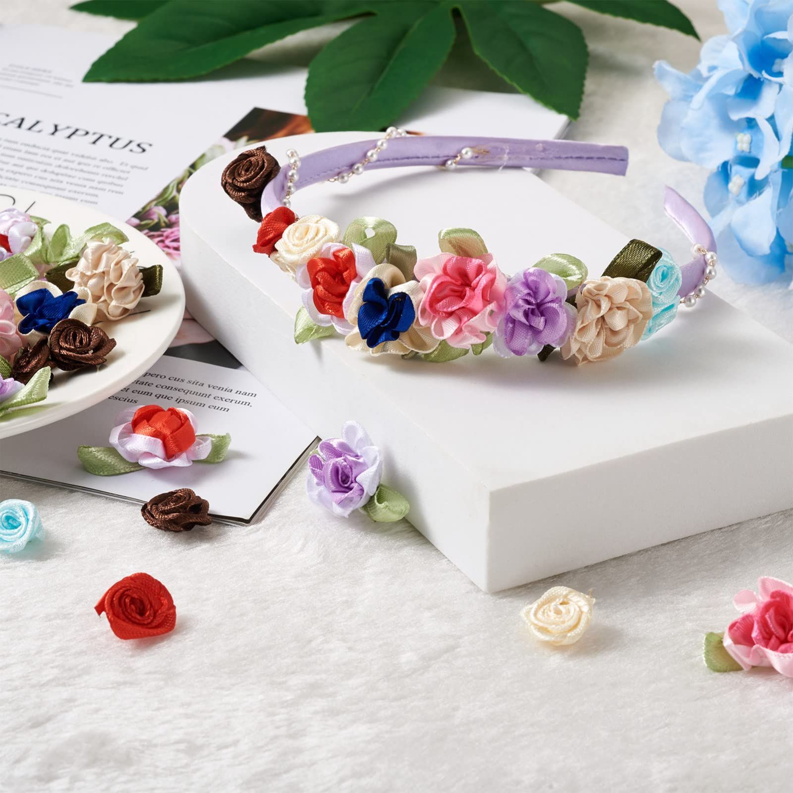 新着商品】ポリエステル製 布花 薔薇 花型 造花 フラワー カラフル 