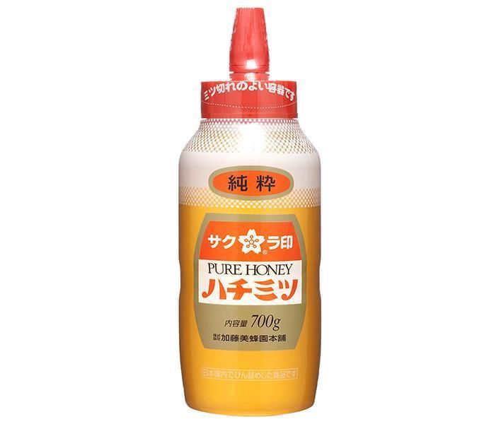 加藤美蜂園 サクラ印 純粋ハチミツ 700g×12本入× 2ケース ｜ 嗜好品 シロップ はちみつ 蜂蜜