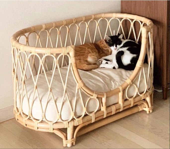 メルカリShops 7 | 7 ペットベッド 手作りのラタン編みペットベッド 犬用ソファ 猫ちゃんのプリンセス用ベッド 四季を通じて使える取り外し