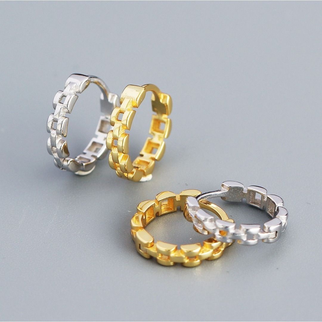 高級！！フープピアス イエローゴールド　S925 ピアス　k18コーティング 18K 18金 フープピアス k18 シンプル リング ゴールド ピアス