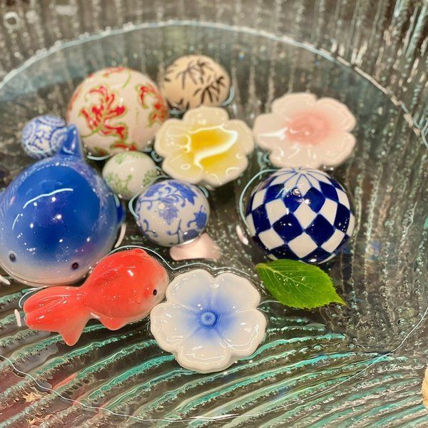 浮陶器 お花 3種 花の浮き球 sl-f006 フラワー 浮き玉 花手水