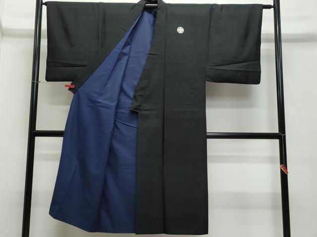 平和屋着物○男性 黒紋付 羽織 正絹 逸品 AABC0654ph 2025年最新