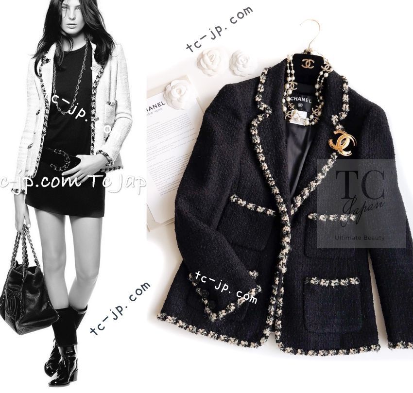 m4776 シャネル CHANEL ジャケット CHANEL シャネル ツイードジャケット ココマークボタン