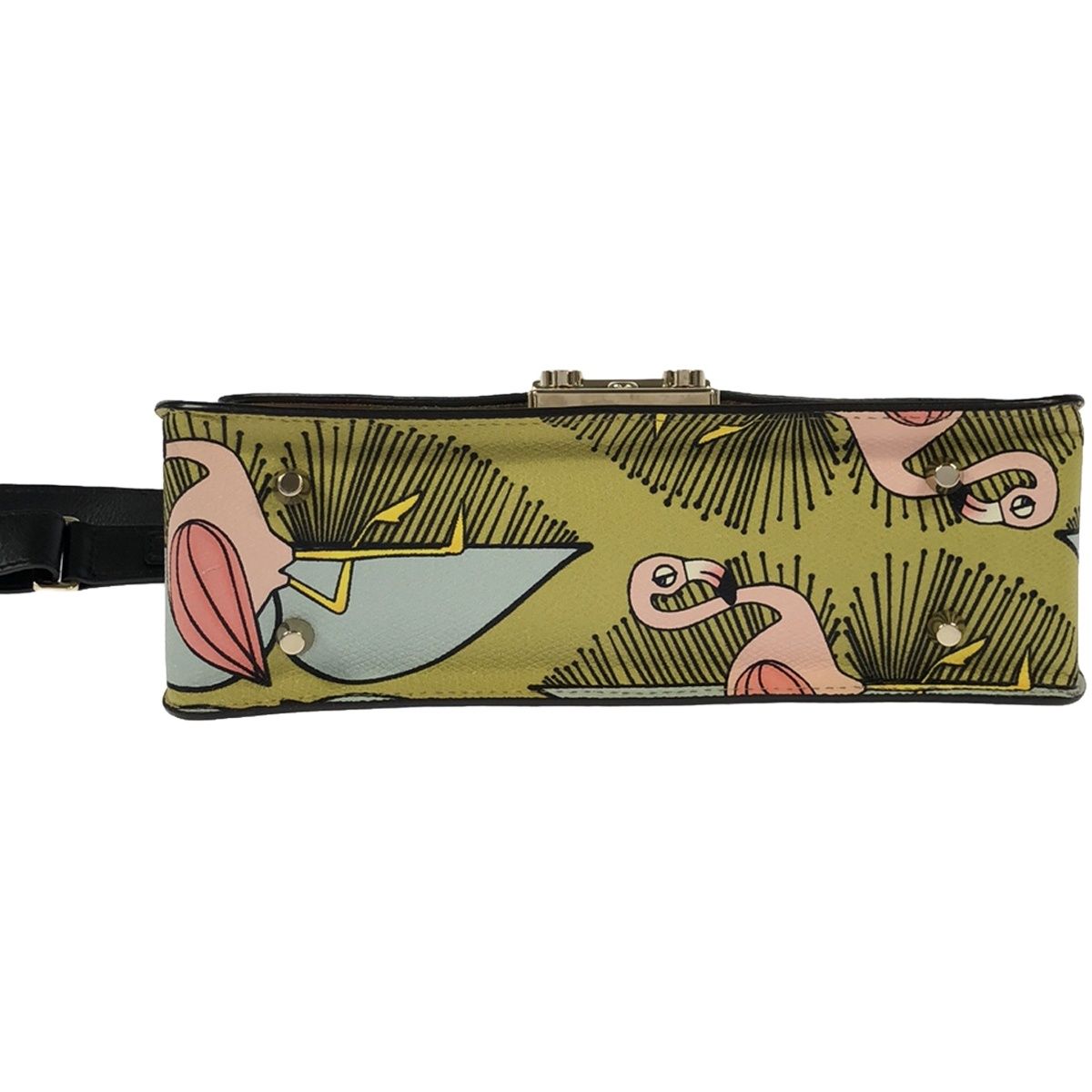 FURLA フルラ フラミンゴ柄クロスボディショルダーバッグ ミックス 