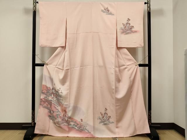 平和屋着物□訪問着 風景草花文 暈し染め 金彩 正絹 逸品 CAAQ9936oy  