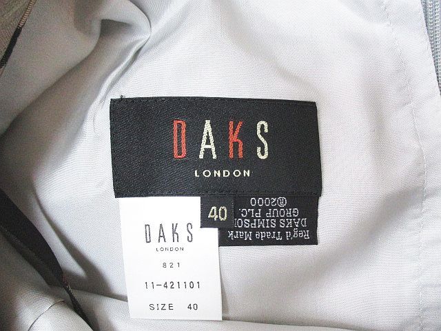 ダックス DAKS チェック柄 膝丈 台形スカート 40 ライトピンク