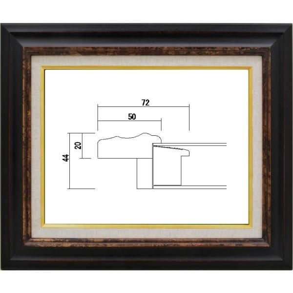 額縁 油絵/油彩額縁 木製フレーム アクリル付 7740 サイズ F12号 鉄黒 ブラック - メルカリ