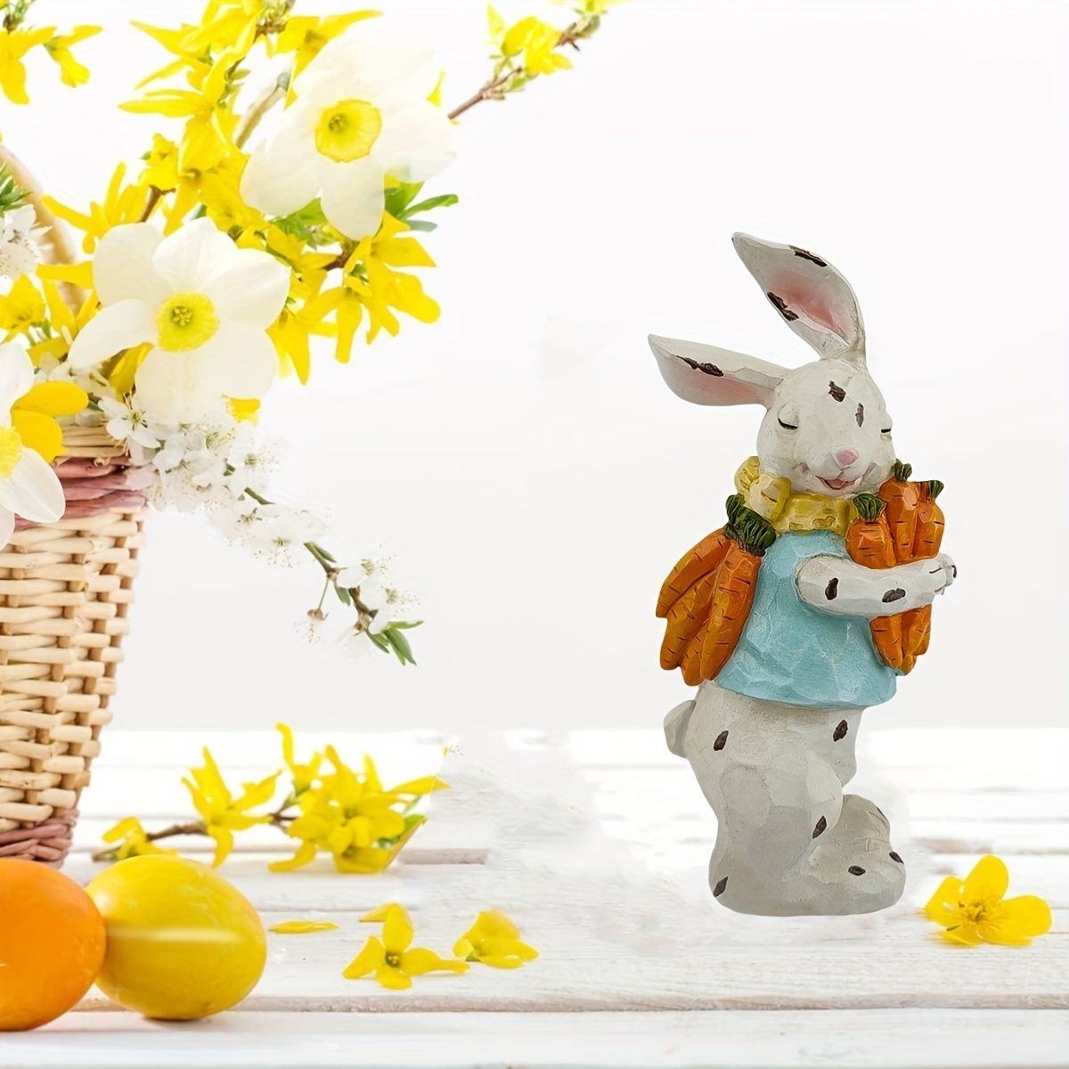 置物 オブジェ ガーデンオーナメント ニンジンを持っているウサギ うさぎ ラビット 室内 屋外 屋内 インテリア 玄関 リビング ダイニング 装飾 庭 ガーデニング 装飾 ガーデン 樹脂 ユニーク ギフト インテリア用品 贈り物 雑貨 STEELWINDOWSANDDOORS_COM