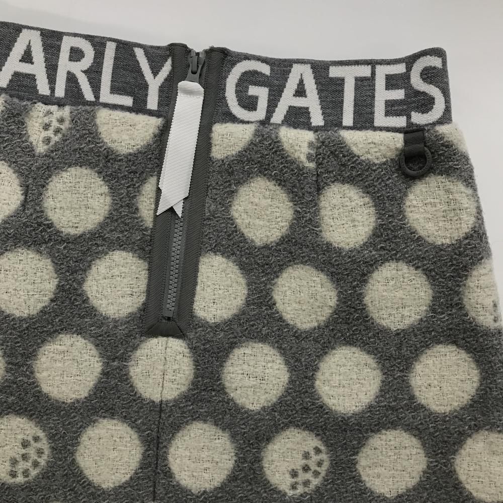 パーリーゲイツ ウールスカート グレー×白 ドット柄 裏地メッシュ ウエストゴム レディース 1 M ゴルフウェア PEARLY GATES LLC-HASEGAWATOSO_COM
