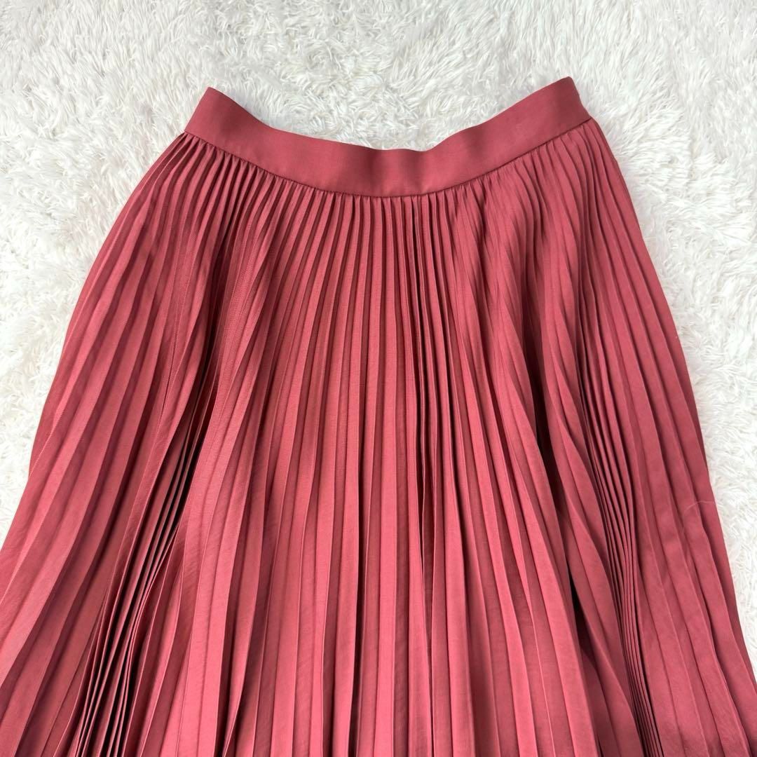 美品 ebure エブール プリーツ ロング スカート 赤系 red ピンク