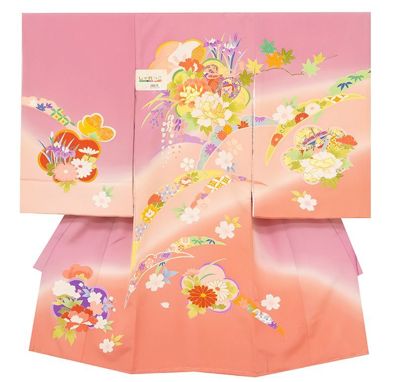 J紋入れ込み最高級新品正絹産着京友禅染分手描き美術、特撰大鷹祝い松古典文 新品☆最高級正絹産着（祝着）特選京友禅手描き美術刺繍入特選染