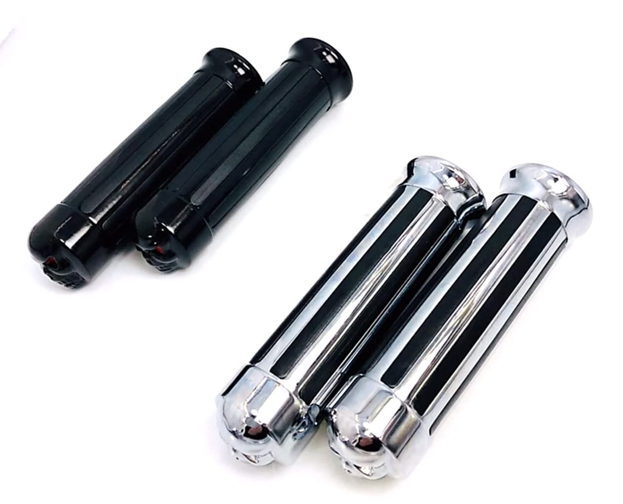 1インチ　アルミグリップ　ドラッグスター　ハーレー バイク グリップ 1インチ 25mm スカルエンド グリップ