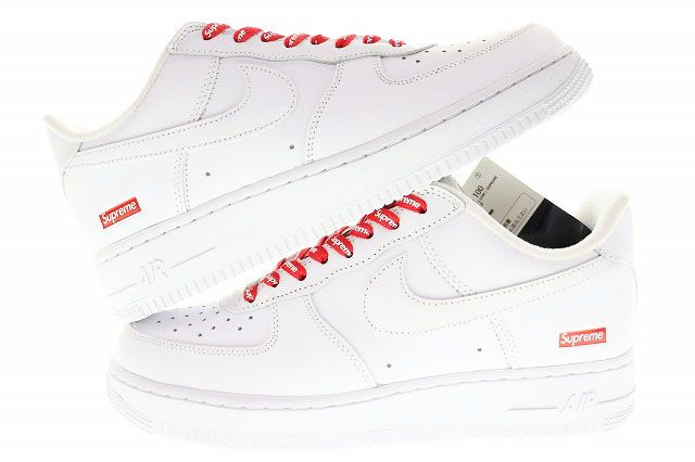 ナイキ NIKE AIR FORCE 1 LOW SP SUPREME 2022 26.5cm WHITE CU9225-100 エア フォース I  ロー スペシャル シュプリーム ホワイト 白 【ブランド古着ベクトル】【中古】240411