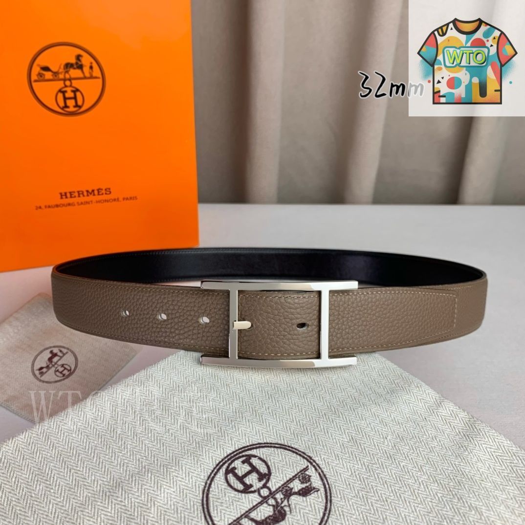 今日WTO】Herm?s エルメス ニードルバックル レザーベルト-OS47