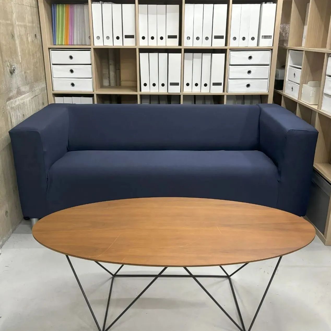 IKEA KLIPPAN クリッパン 2人掛用カバー 撥水プレーンネイビー 2～3営業日で発送できます