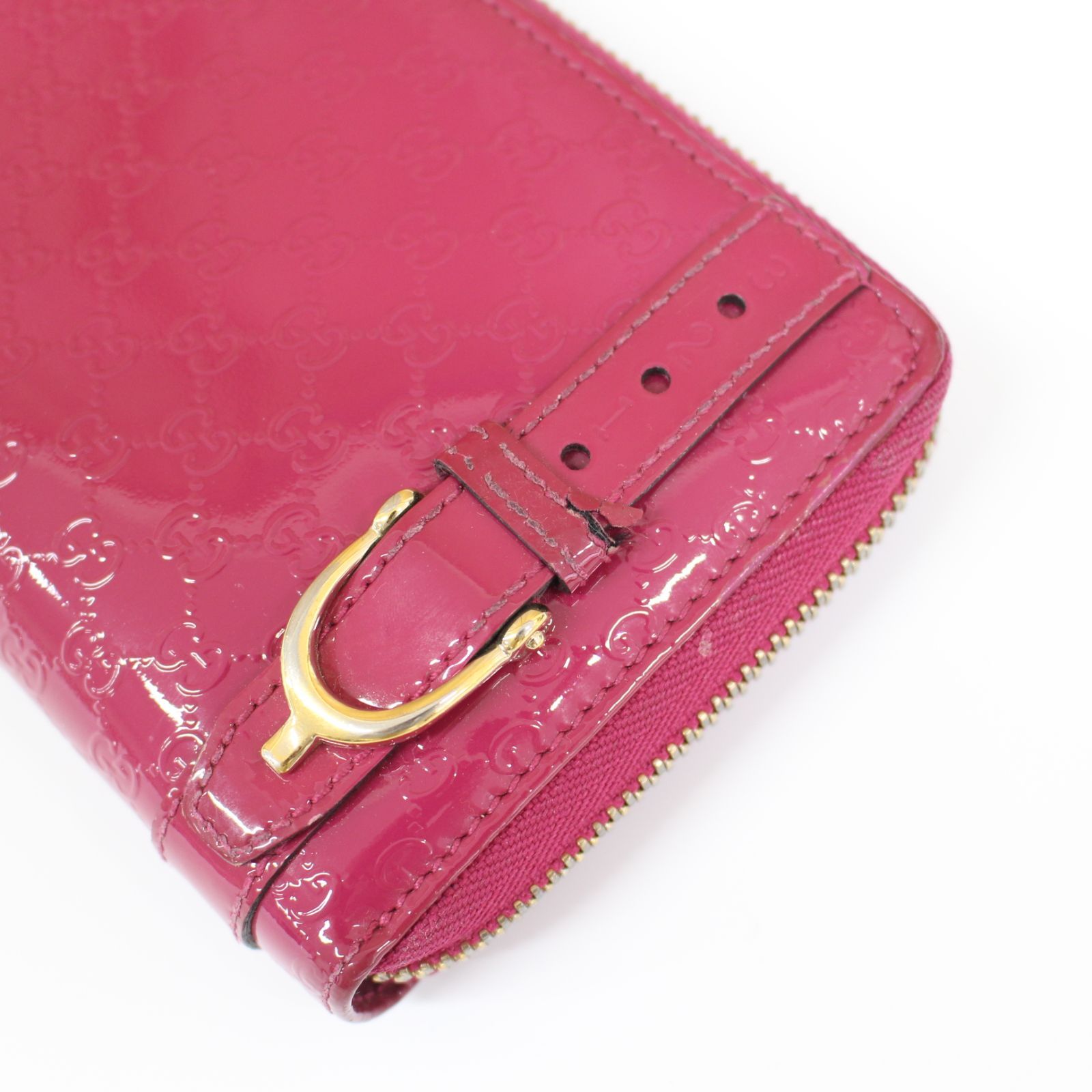 A782】GUCCI マイクロシマ 長財布 エナメル ラウンドファスナー - メルカリ