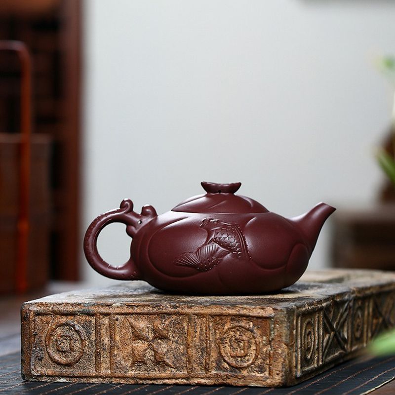 紫砂壷 煎茶器 急須 順風満帆壺 未使用品 茶壷 急須 紫砂壺 ティーポット 常滑焼 紫砂茶器 唐物紫泥急須 紫砂壺