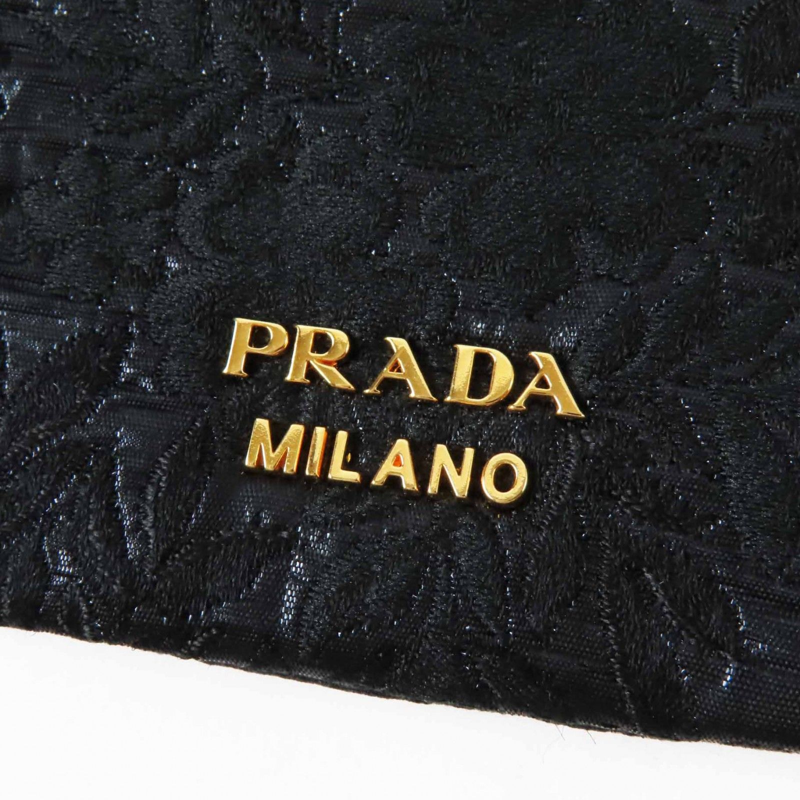 極美品◎PRADA プラダ 1MU001 ウール シルク ロゴ金具