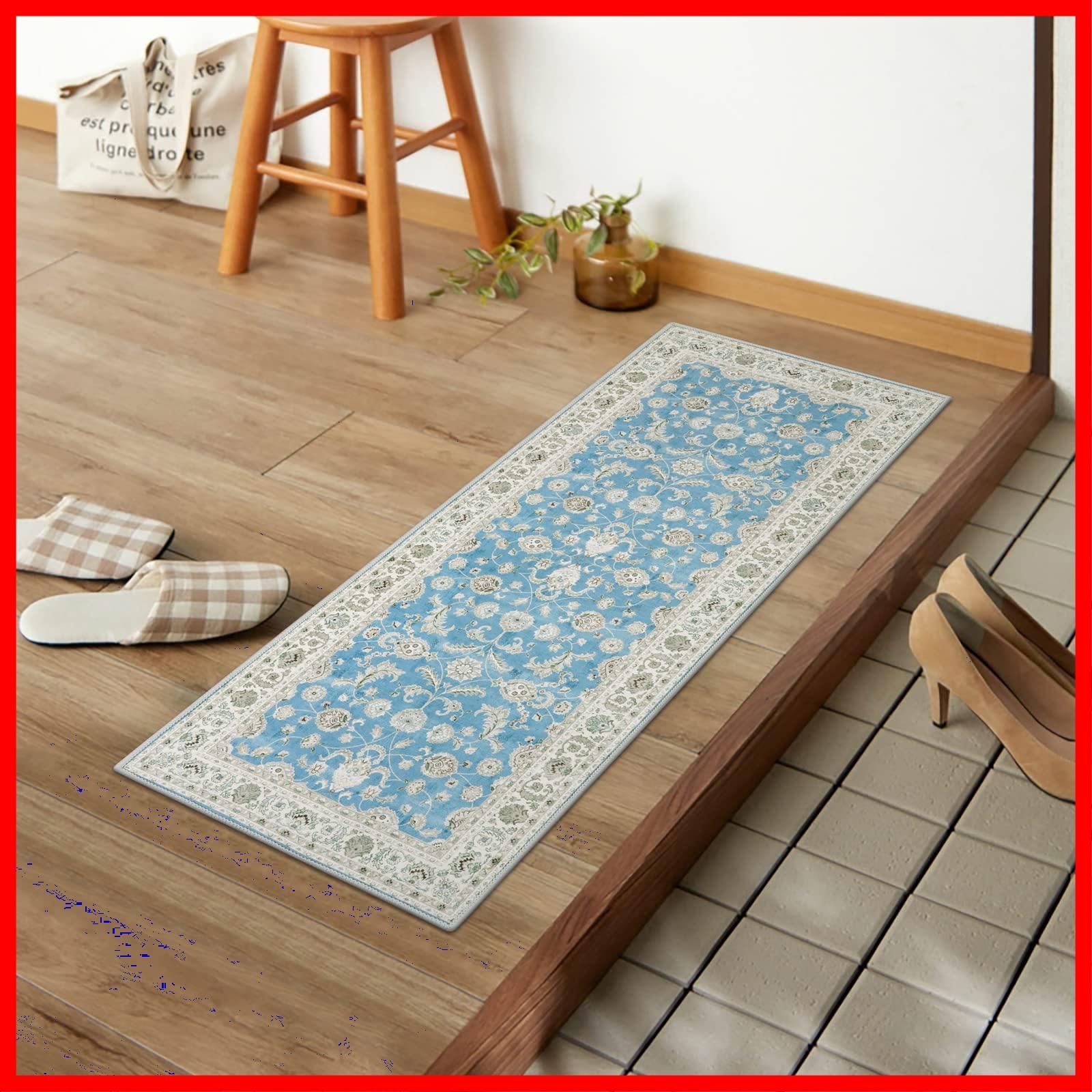 【新着商品】HAOCOO 玄関マット 室内 ペルシャ絨毯風 キッチンマット 洗える 滑り止め 45х120cm ラグマット 廊下敷き オールシーズン 耐磨耗性 低反発 防音 室外 シェニール適用 抗菌防臭 軽量 