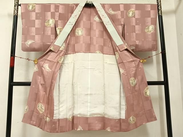 平和屋着物●長襦袢 無双仕立て 月 兎 半衿刺繍 正絹 AABB5156ph