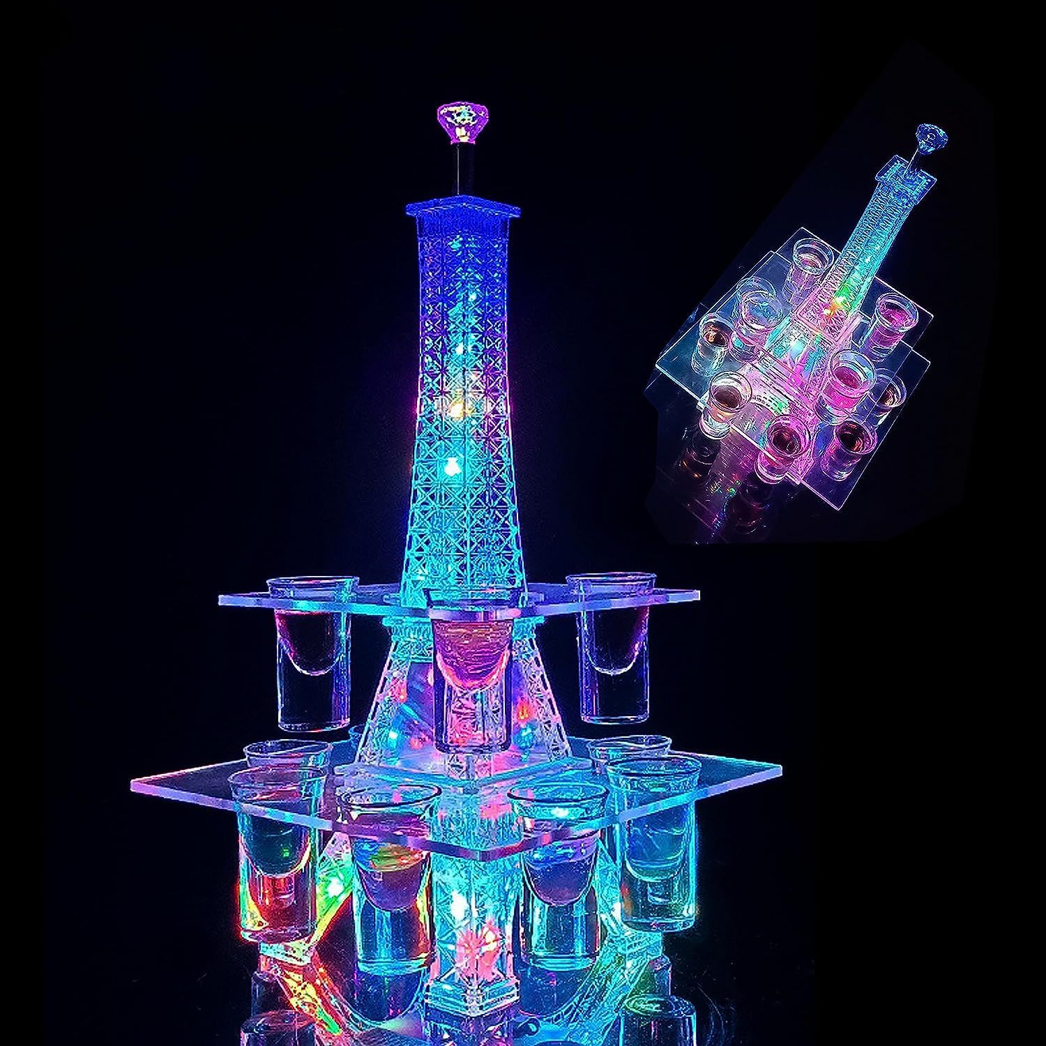 422 LED 酒グラス棚 エッフェル塔 25mlグラス付き ebisu-japan_ck1298-ck1299