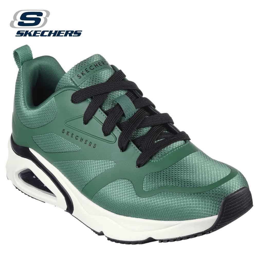 スケッチャーズ メンズ 厚底 スニーカー グリーン エアソール トレスエア ウノ レボリューション エアリー SKECHERS 183070