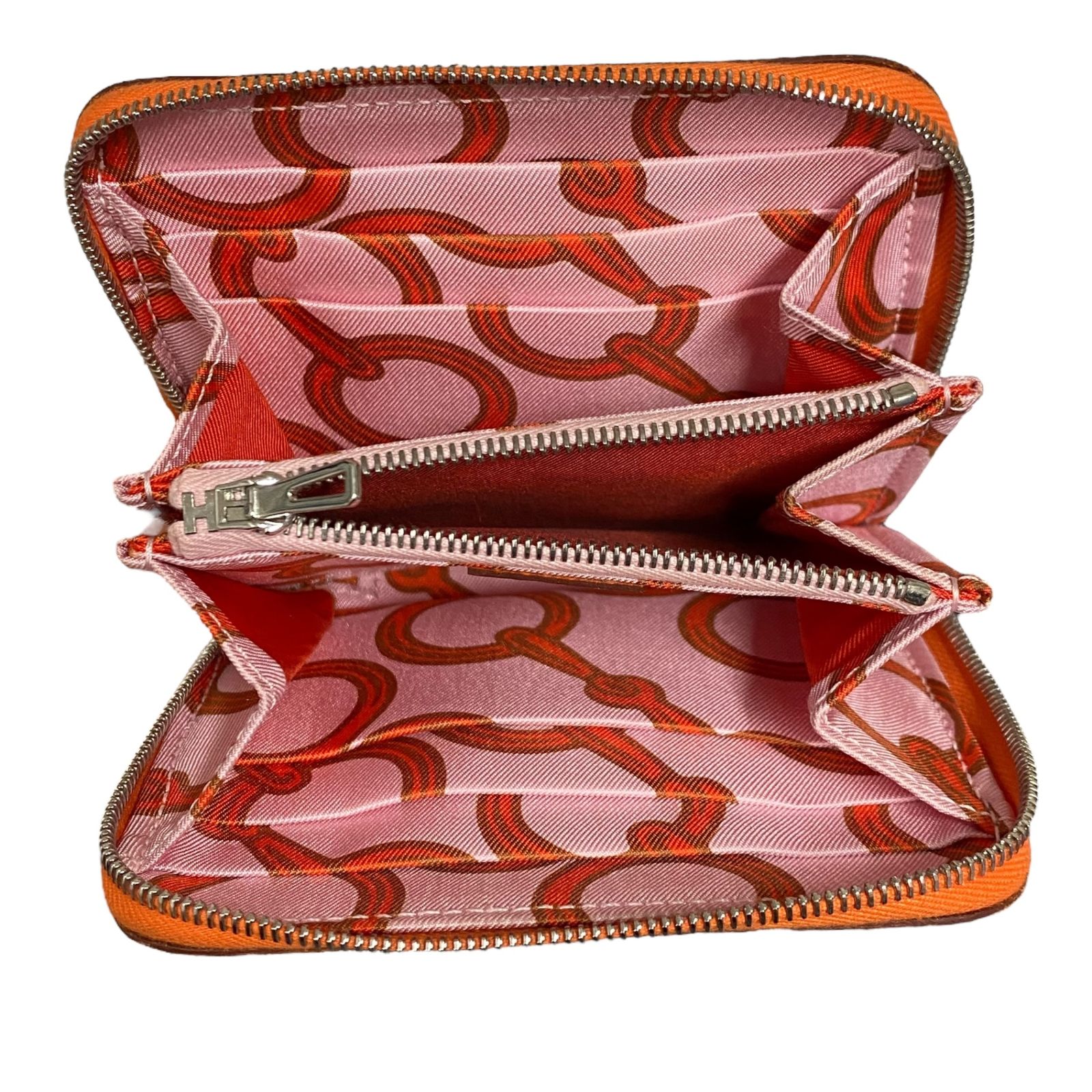 ✨極上美品✨エルメス べアン デュプリ レッド ピンク 　長財布 L46 極美品☆HERMES エルメス べアン デュプリ 三つ折り長財布☆正規