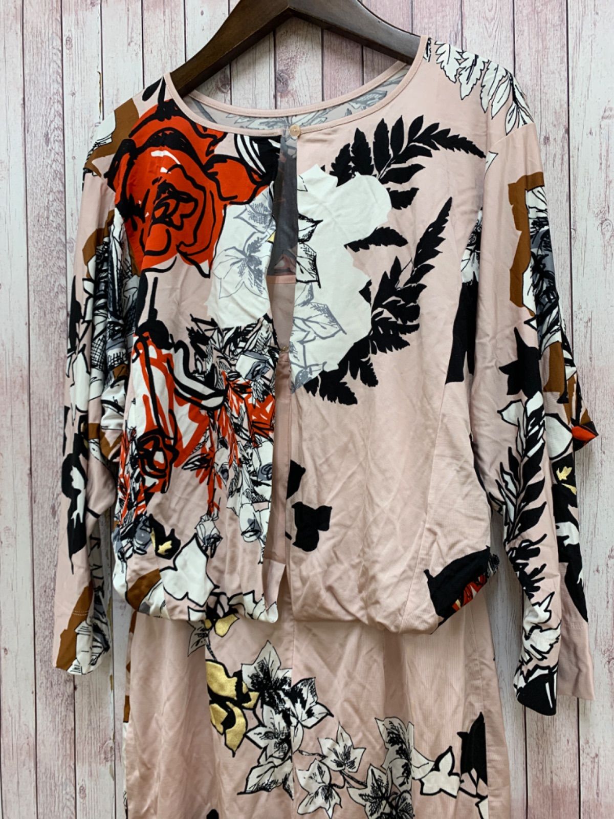 ☆Blumarine ブルマリン シルク混 花柄ワンピース サイズI42