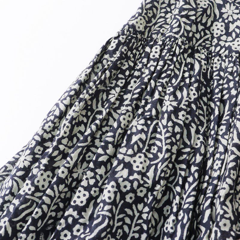 メゾンドソイル maison de soil 80s VOILE FLOWER BLOCK PRINT 