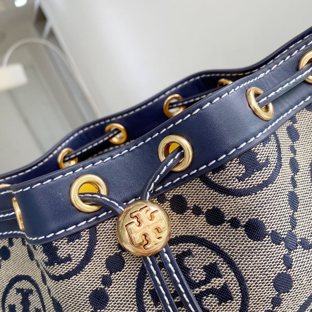 TORY BURCH トリーバーチ Tモノグラム ジャカード バケットバッグ 