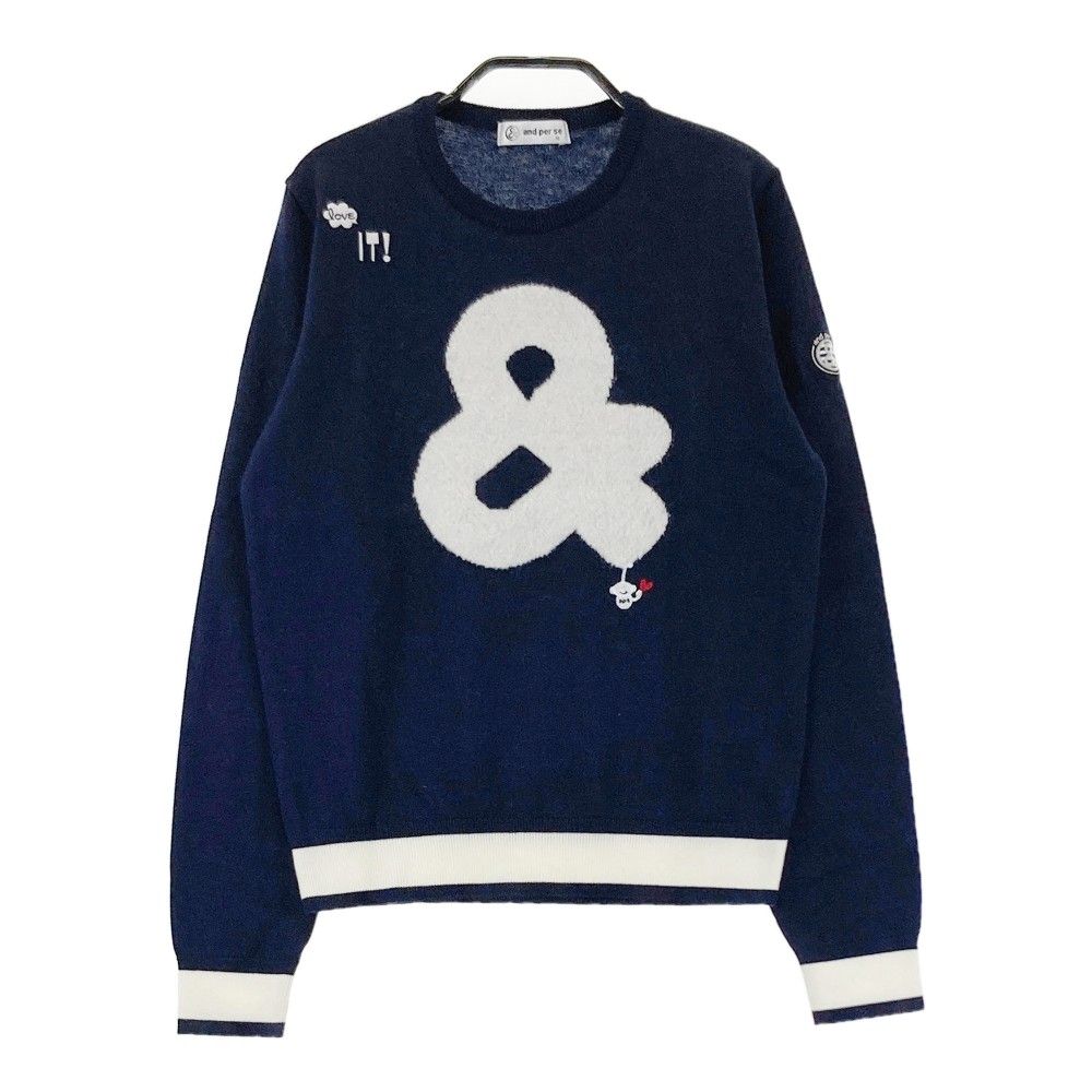 サイズ：M AND PER SE アンパスィ ニット セーター ネイビー系 M