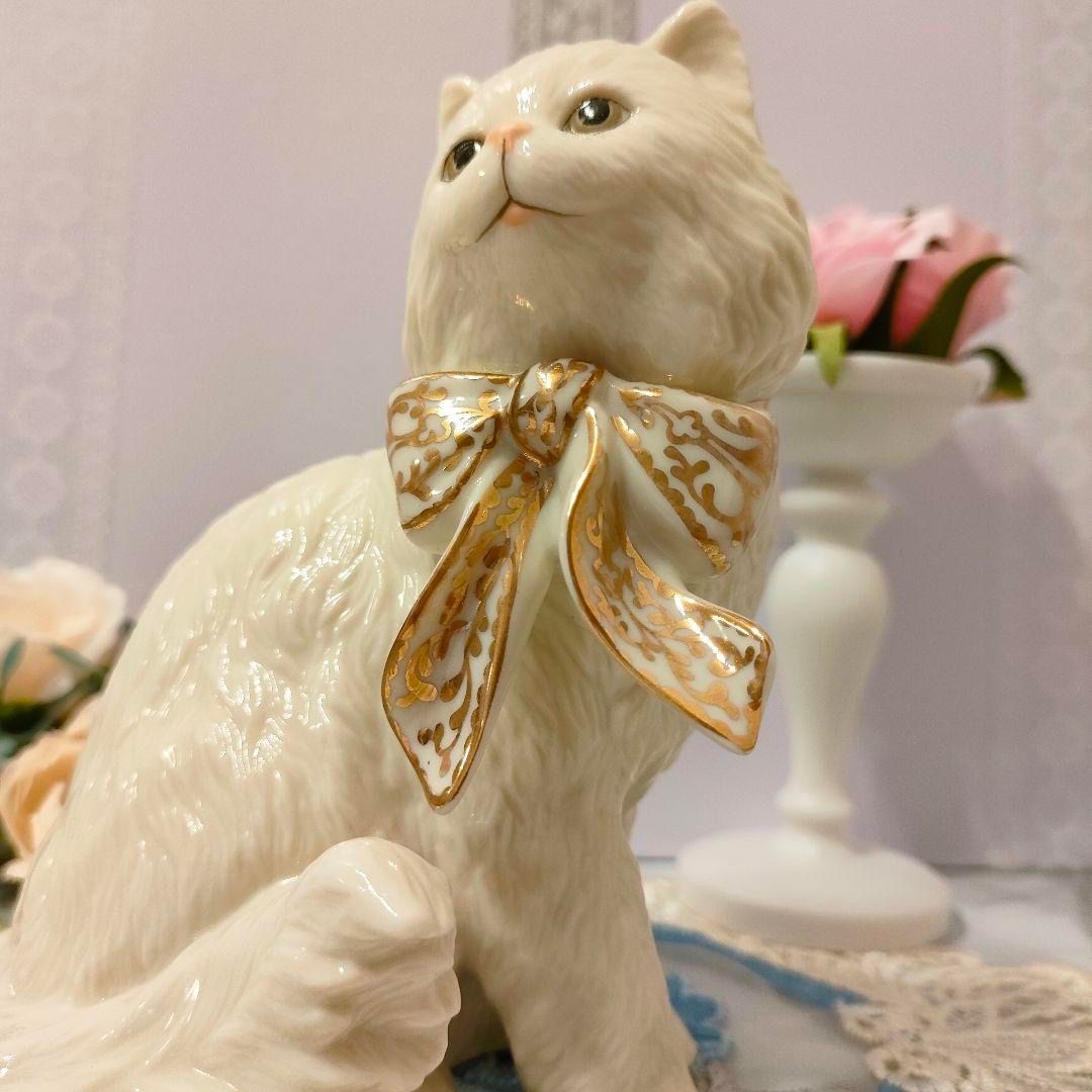 大きなサイズ レノックス ジュエリー 猫 陶器 置物 キャット 24K Cat-