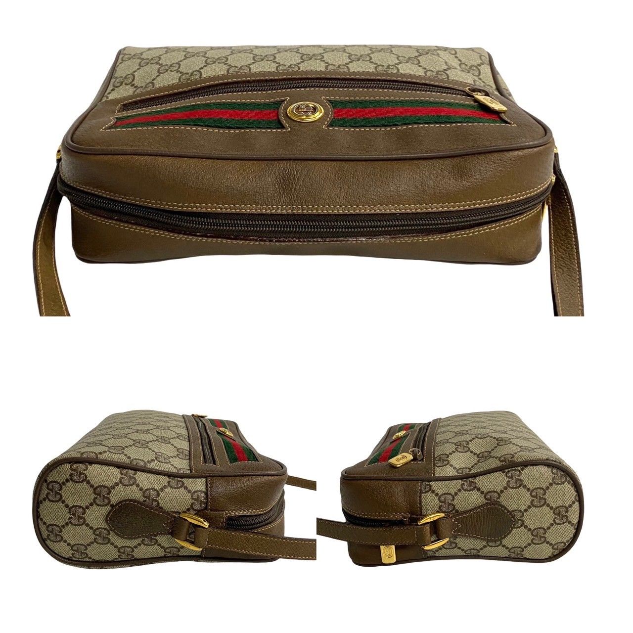 未使用保管品 GUCCI グッチ オールドグッチ ヴィンテージ シェリーライン GG ロゴ 金具 レザー ショルダーバッグ ブラウン 15496 -  メルカリ