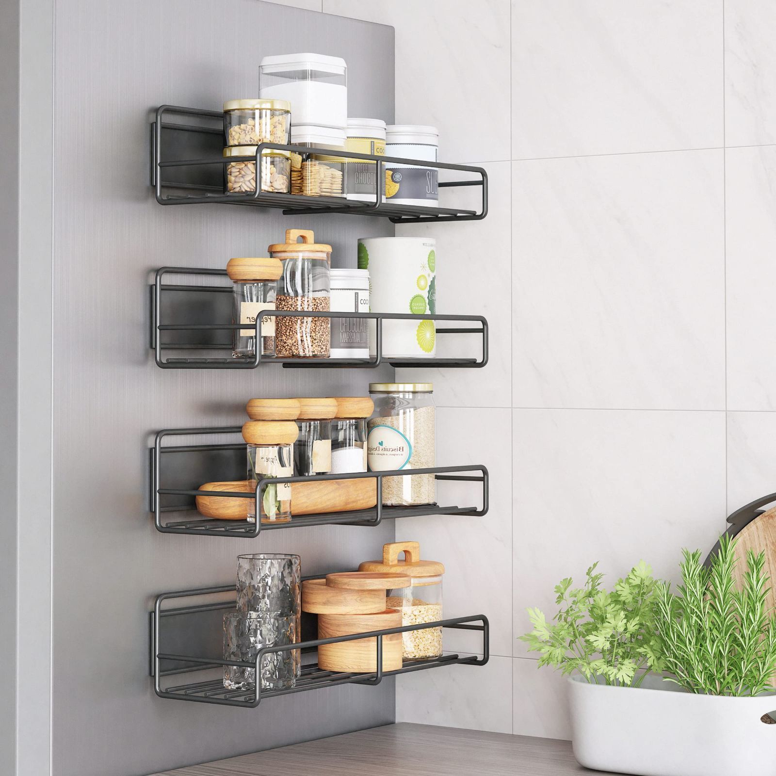 マグネット スパイスラック ブラック マグネットスパイスラック(FLAT2 ブラック) | ニトリネット