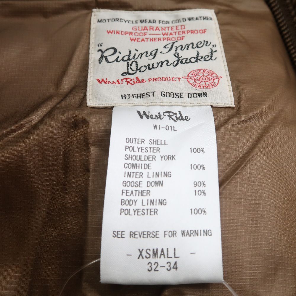 美品 West Ride ウエストライド ダウンジャケット XS ポリエステル  