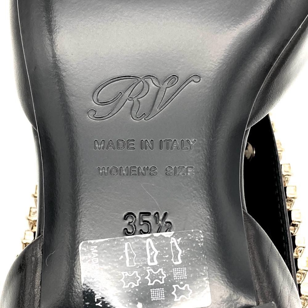 気品【Roger Vivier】エナメル ラインストーン レザー パンプス ブラック Woman エフロレッセンス サテン メリー ジェーン