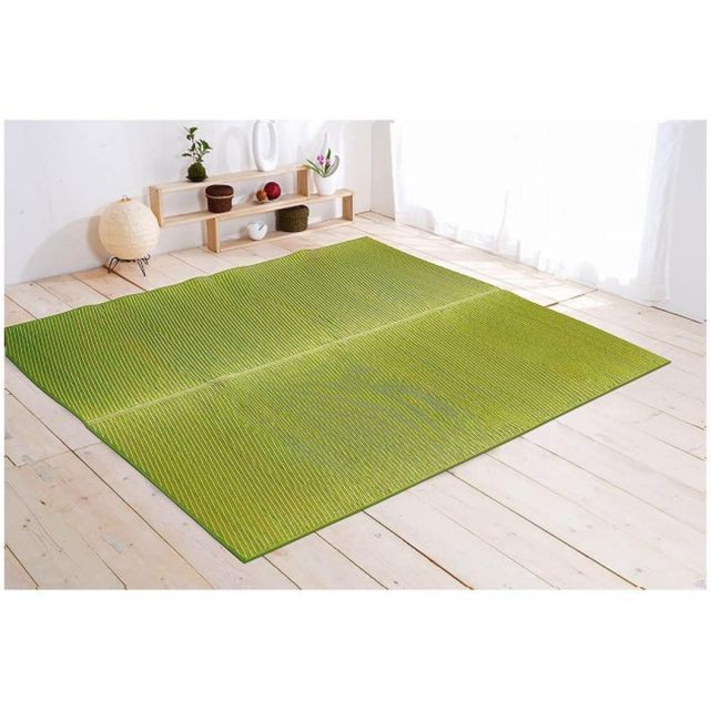 イケヒコ い草ラグ カーペット 1.5畳 国産 Fソリッド グリーン 約191