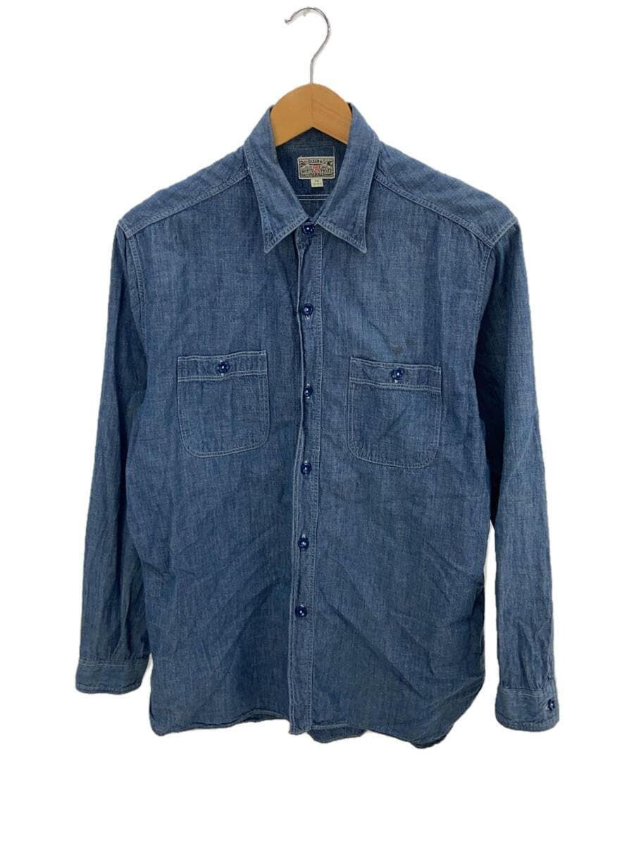 Buzz Rickson's シャンブレー ワークシャツ 長袖シャツ L コットン ブルー デニム 襟元使用感 - メルカリ