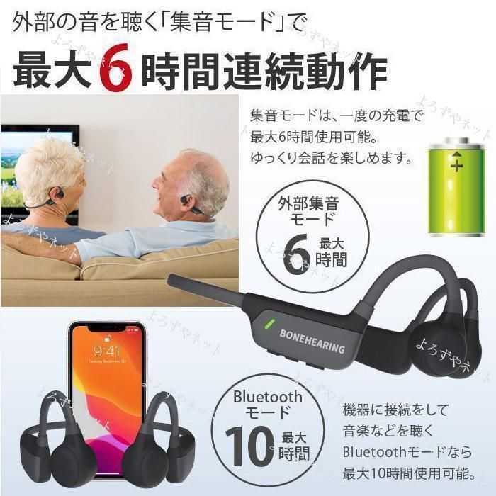 骨伝導 集音器 ヘッドホン ワイヤレス イヤホン 福耳 ボーン
