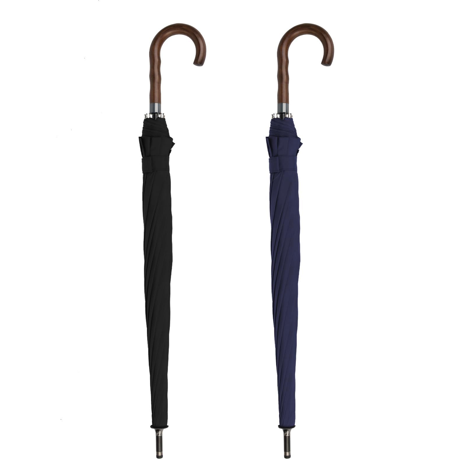 Msentuo 長傘 メンズ レディース 傘 超撥水 12本骨 230T高強度グラスファイバー Teflon加工 軽量 耐風 丈夫 大きい 自動開けステッキ傘 紳士傘 晴雨兼用傘 収納ポーチ付き