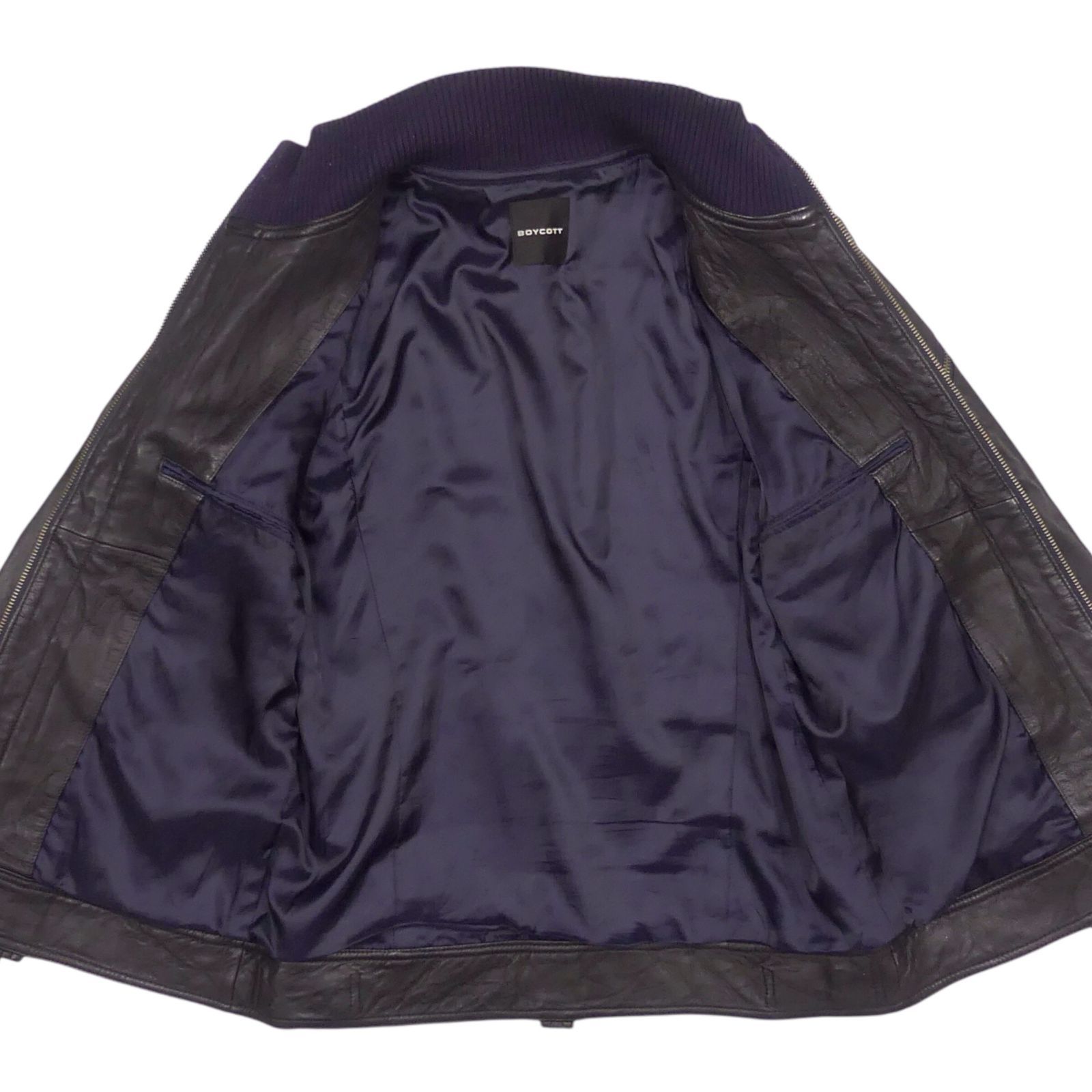 BOYCOTT ボイコット ジャケット レザー ブルゾン ジャンパー L 黒 本革 