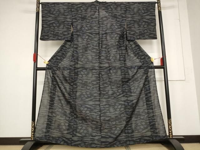 平和屋着物 夏物 本場大島紬 夏大島 9マルキ 風景文 正絹 AABB5954st