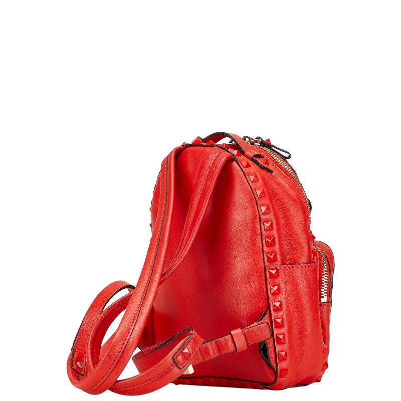 美品VALENTINOロックスタッズ　バックパック Valentino Garavani ロックスタッズ レザーバックパック