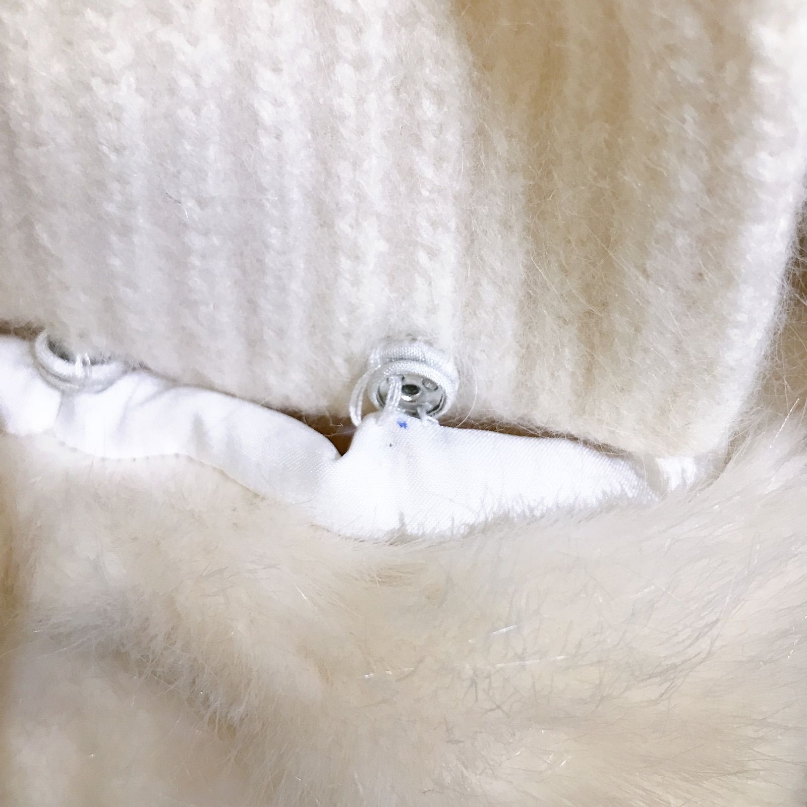 Her lip to ハーリップトゥ ニットワンピース 白 ホワイト ファー  