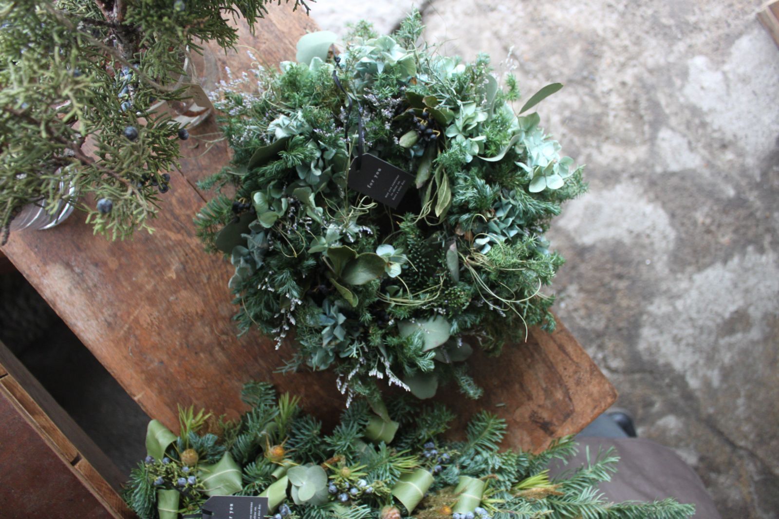 34cm/ブルーバードと針葉樹のForestリース/紫陽花/Xmas - メルカリ
